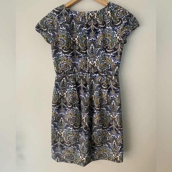 J. Crew Silk Dolores Dress Peacock Paisley - Picture 4 of 12